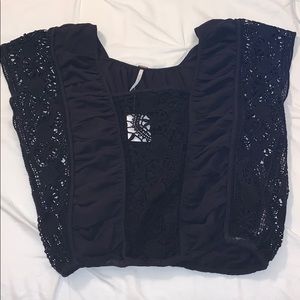 Free People black lace blouse